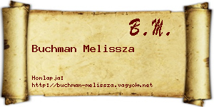 Buchman Melissza névjegykártya